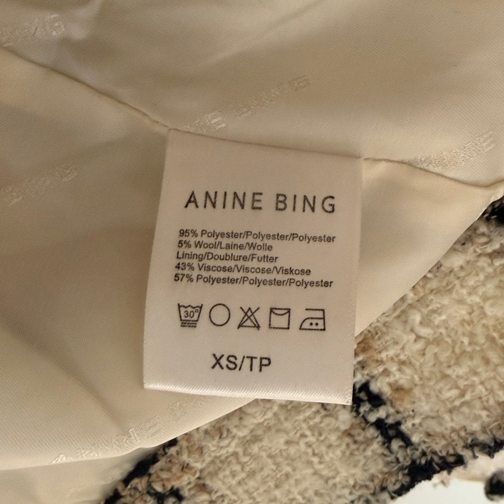 Anime Bing Tweed Plaid Crop Jacket XS - Picture 5 of 5